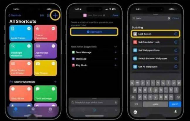 龙湖镇苹果14锁屏维修店分享iPhone14升级iOS16.4后如何创建锁屏快捷方式 